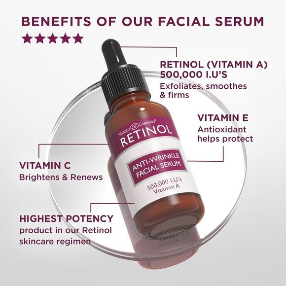 Retinol Firming and Toning Facial Serum with Vitamins A + C + E - Picture 3 of 11
